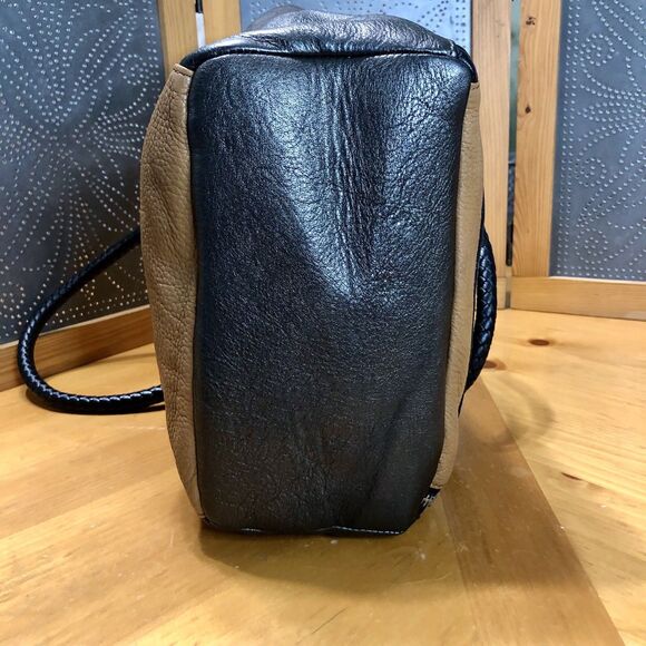 Brighton Scoop Leather Tote Bag 2 Tone Brown Fashionista Braided Strap Hardwear - Picture 9 of 16